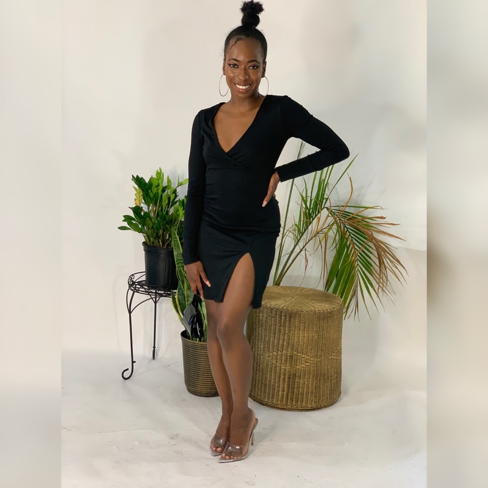 Black body on dress with split